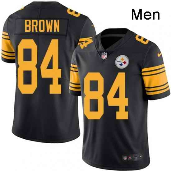 Mens Nike Pittsburgh Steelers 84 Antonio Brown Limited Black Rush Vapor Untouchable NFL Jersey
